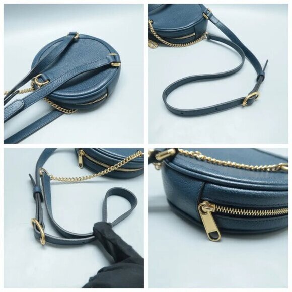 100% Authentic GUCCI Ophidia Blue Canvas Backpack 714-103024 - Picture 7 of 12